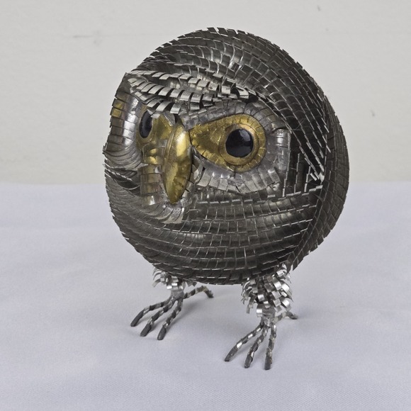 Other - Vintage Brutalist Metal Owl Sculpture Bustamante‎ Style Mexican Folk Art 5"